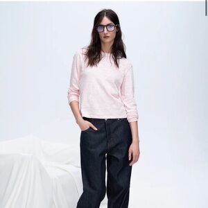 ATM Anthony Thomas Melillo Pink Camelia Slub Long Sleeve Tee NWT Size S